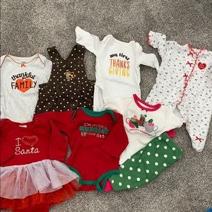 Girls holiday bundle Thanksgiving and Christmas